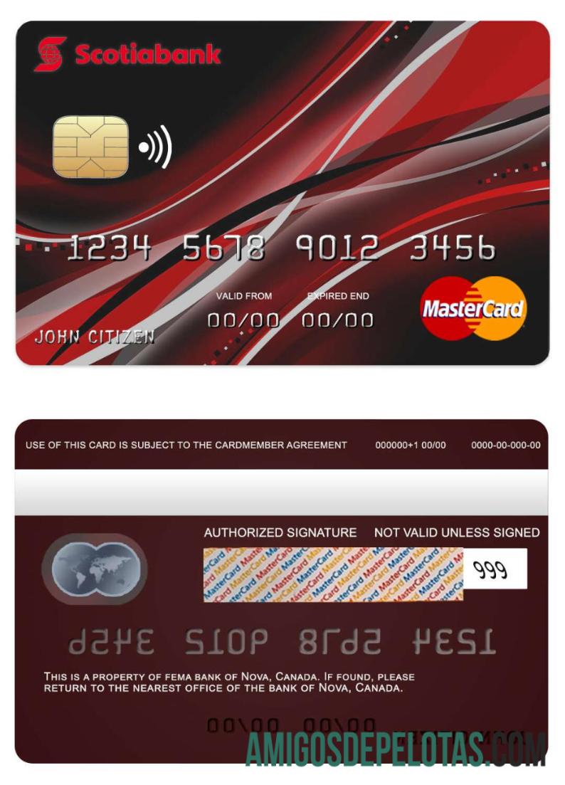 Canada Nova Bank Mastercard exemplo